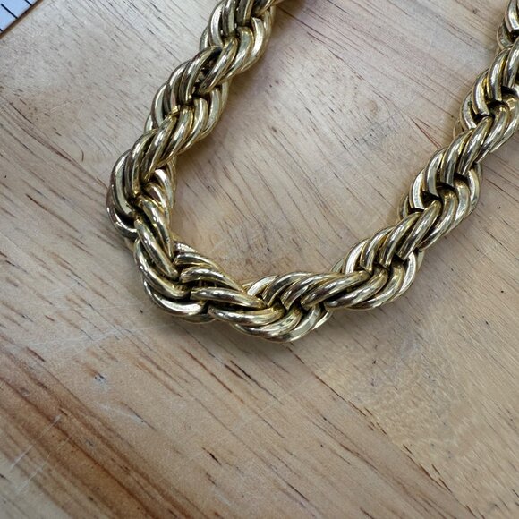 Monet Gold-Tone Chunky Rope Chain Necklace With Adjustable Clasp - Picture 12 of 12